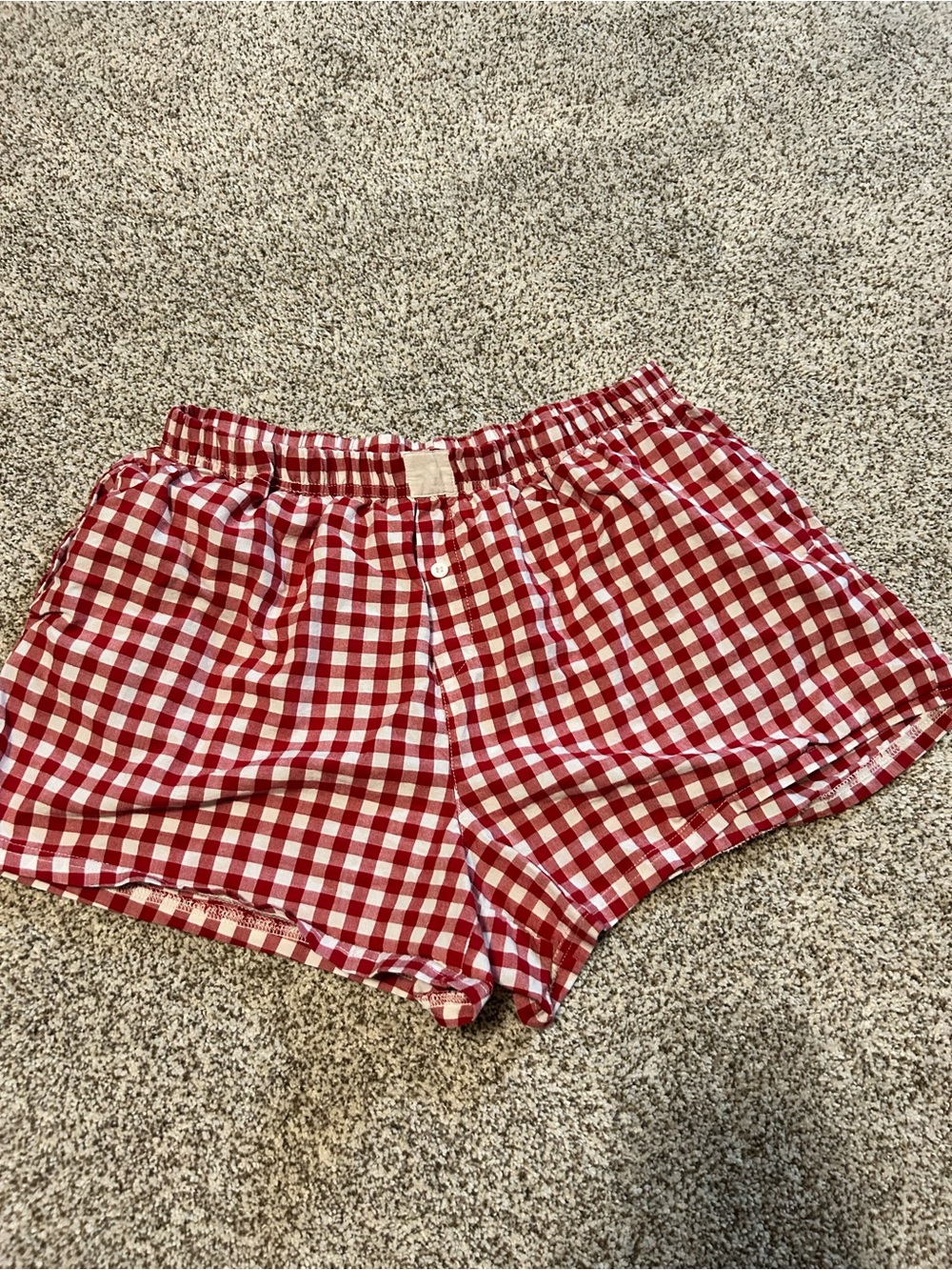 Red Gingham Boxer Shorts L